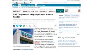 
                            10. CSS Corp sees a bright spot with Manish Tandon - The Economic Times