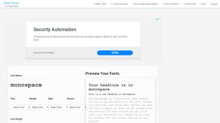 
                            5. CSS Font Stack: monospace Web Font