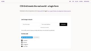 
                            13. CSS Grid meets the real world - a login form - Rachel Andrew