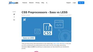 
                            6. CSS Preprocessors - Sass vs LESS - KeyCDN