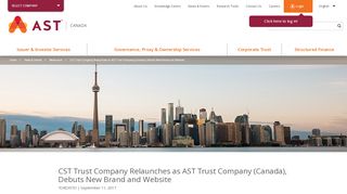 
                            3. CST Trust Company Relaunches as AST Trust Company (Canada ...