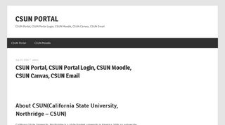 
                            6. CSUN Portal, CSUN Portal Login, CSUN Moodle, CSUN Canvas ...