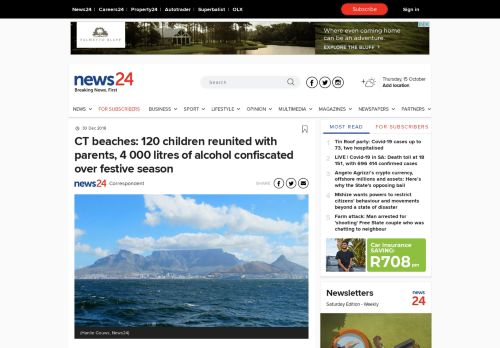 
                            7. CT beaches: 120 children reunited with parents, 4 000 litres of alcohol ...