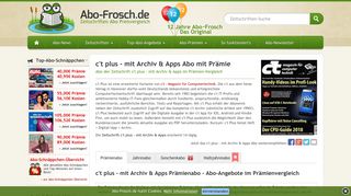 
                            12. ▷ c't plus - mit Archiv & Apps Abo ▷ bis 45€ Prämie - Abo-Frosch