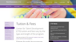 
                            3. CTD Tuition & Fees | Northwestern Center for Talent Development