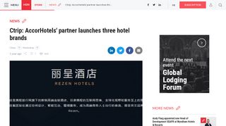 
                            9. Ctrip: AccorHotels' partner launches three hotel brands | Hospitality ON
