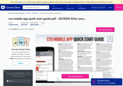 
                            10. ctu mobile app quick start guide.pdf - ACCESS After your first login ...