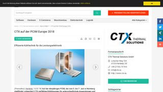 
                            9. CTX auf der PCIM Europe 2018 - CTX Thermal Solutions GmbH ...