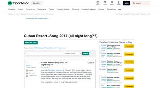 
                            6. Cuban Resort -Song 2017 (all night long??) - Varadero Forum ...