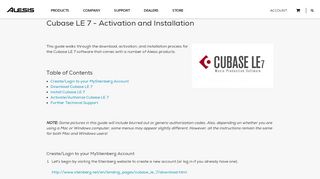 
                            5. Cubase LE 7 - Activation and Installation - Alesis