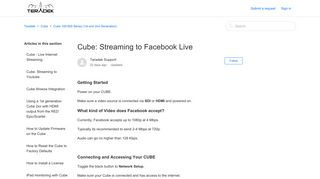 
                            12. Cube: Streaming to Facebook Live – Teradek