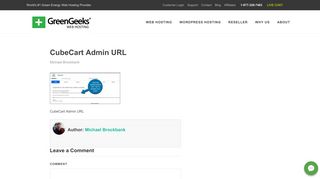 
                            12. CubeCart Admin URL - GreenGeeks