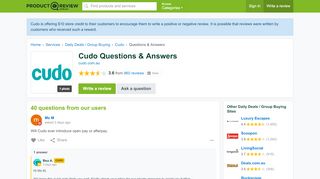 
                            10. Cudo Questions - ProductReview.com.au