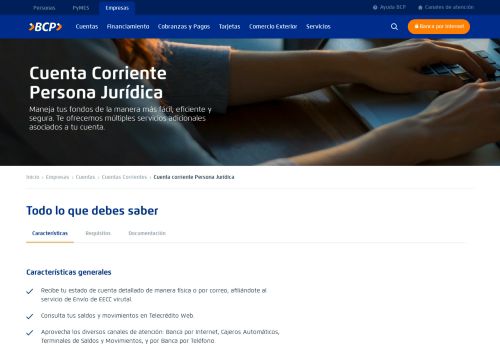 
                            8. Cuenta corriente Persona Jurídica | Banca Empresas | BCP