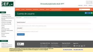 
                            2. Cuenta de usuario | CEF.- Masters, Cursos, Oposiciones y Libros