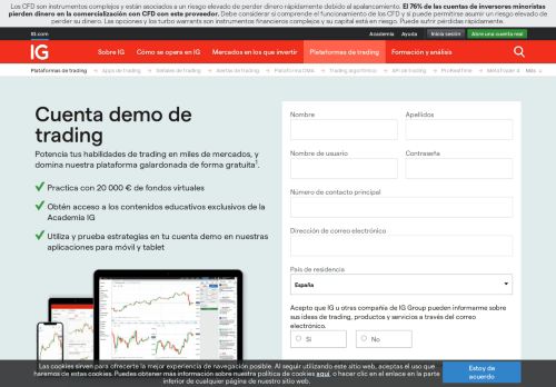 
                            4. Cuenta demo CFD | Cuenta demo gratuita de IG España - IG.com