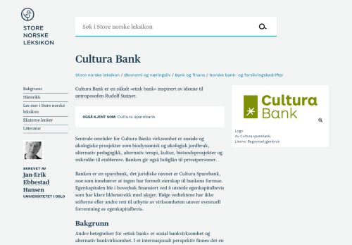 
                            12. Cultura Bank – Store norske leksikon