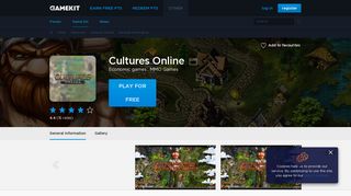 
                            10. Cultures Online - Gamekit - MMO games, premium currency and ...