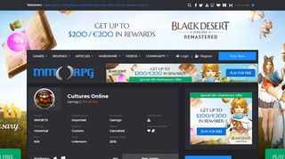 
                            1. Cultures Online - MMORPG.com