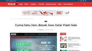 
                            13. Cuma Satu Jam, Besok Joox Gelar Flash Sale - Selular.ID