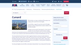 
                            11. Cunard | RYA Membership Benefits - Royal Yachting Association