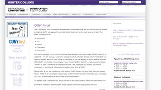 
                            12. CUNY Portal — Hunter College