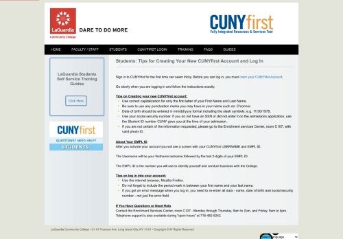 
                            6. CUNYfirst Students Tips for Claiming Your Account
