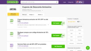 
                            4. Cupom de Desconto Amissima: 15% OFF - Cuponomia