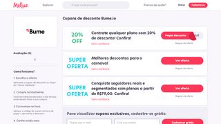 
                            13. Cupom de Desconto Bume.io - Fevereiro 2019 - Meliuz