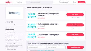 
                            10. Cupom de Desconto Celular Direto - Fevereiro 2019 - Meliuz