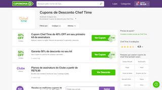 
                            4. Cupom de Desconto Chef Time: 50% OFF - Cuponomia