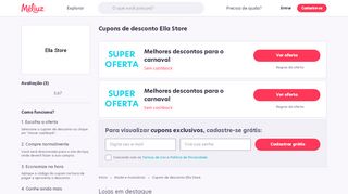 
                            9. Cupom de Desconto Ella Store - Fevereiro 2019 - Meliuz