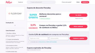 
                            4. Cupom de Desconto Floryday - Receba 3,50% de Volta - Meliuz