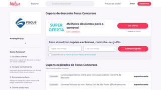 
                            12. Cupom de Desconto Focus Concursos - Fevereiro 2019 - Meliuz