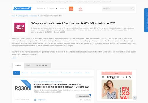 
                            10. Cupom de desconto Intima Store > até 45% OFF + Código ...