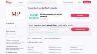 
                            10. Cupom de Desconto Meu Patrocínio - Fevereiro 2019 - Meliuz