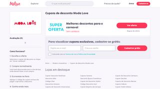 
                            13. Cupom de Desconto Moda Love - Receba 3% de Volta - Meliuz