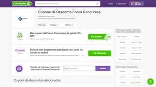 
                            13. Cupom Desconto Focus Concursos: 10% OFF - Cuponomia