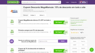 
                            13. Cupom Desconto MegaMamute: 15% OFF - Cuponomia