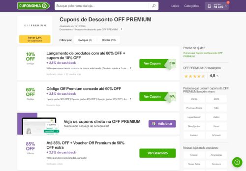 
                            3. Cupom OFF Premium | 40% OFF - Fevereiro 2019 - Cuponomia