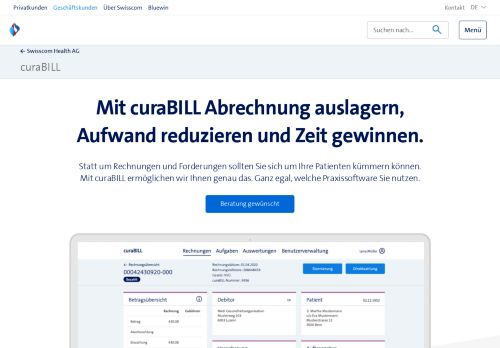 
                            2. curaBill - Praxissoftware für Ärzte | Swisscom
