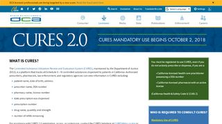 
                            2. CURES 2.0 - California Department of Consumer Affairs