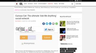 
                            11. Curious Cat: The ultimate 'Ask Me Anything' social network | IOL