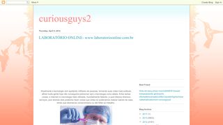 
                            6. curiousguys2: LABORATÓRIO ONLINE- www.laboratorioonline.com.br