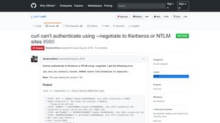 
                            5. curl can't authenticate using --negotiate to Kerberos or NTLM sites ...