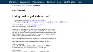 
                            5. Curl: Using curl to get Yahoo mail