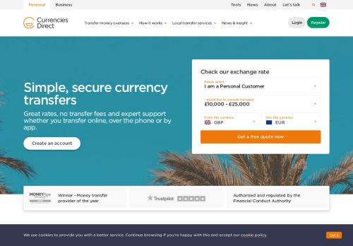 
                            2. Currencies Direct: Simple money transfers - send currency online ...