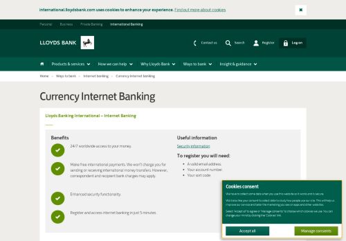 
                            2. Currency Internet Banking - Lloyds International