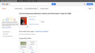 
                            11. Current Awareness Monitors, Alerts and Information Traps for 2008