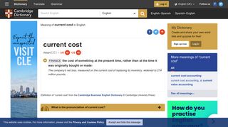 
                            5. CURRENT COST | meaning in the Cambridge English Dictionary